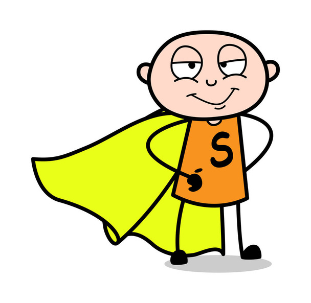 In Super Hero Costume - Cartoon thief criminal Guy Vector Illust - Vector, Image
