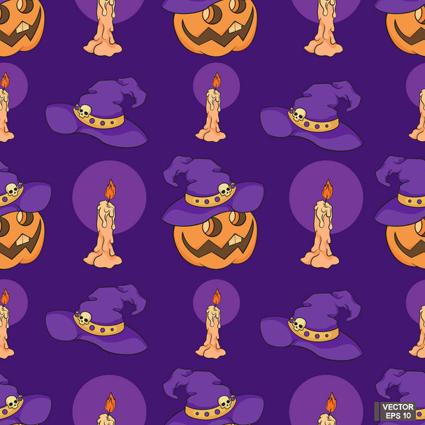 Seamless pattern Halloween Pumpkins - Vector, Image
