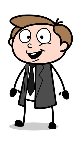 A Cartoon Lawyer Standing and Smiling Vector Illustration - Vector, Image