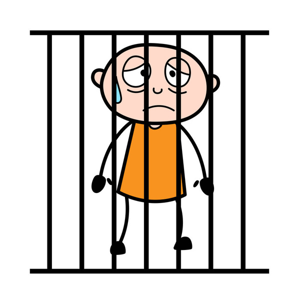 Smutny złodziej-Cartoon złodziej kryminalne Guy Vector ilustracja - Wektor, obraz