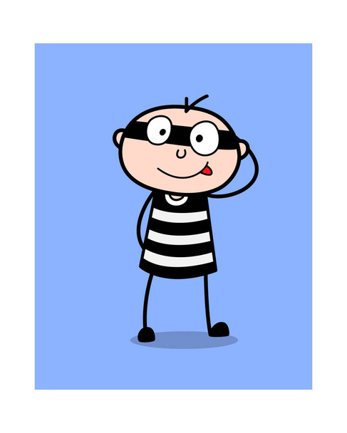 Ladrón travieso - Ladrón de dibujos animados criminal Guy Vector Ilustración
 - Vector, imagen