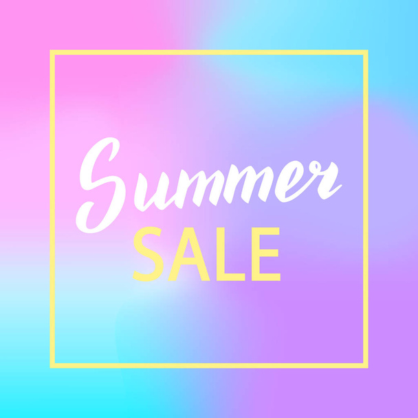 Summer sale promotion banner. Trendy summer season discount - Vector, Image