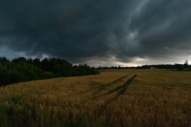 嵐の前に、の劇的な農村景観 - 写真・画像