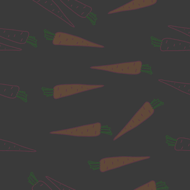 Seamless pattern with colored carrots, vector - Vektör, Görsel