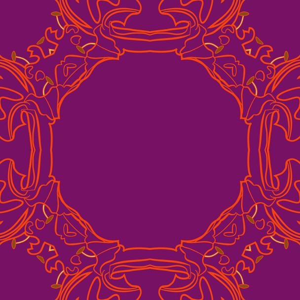 Circular seamless pattern of floral motif, simply vector illustration   - Vektör, Görsel