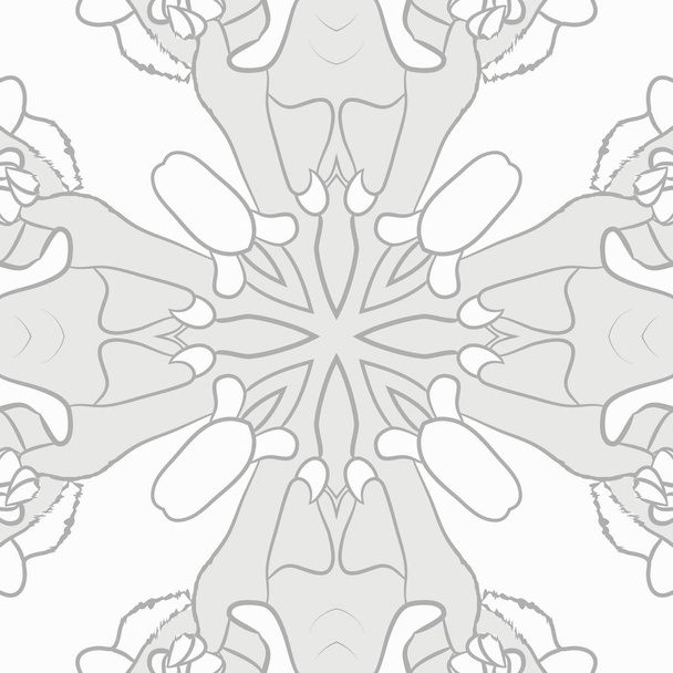 Circular seamless pattern with floral motif, copy space - Διάνυσμα, εικόνα