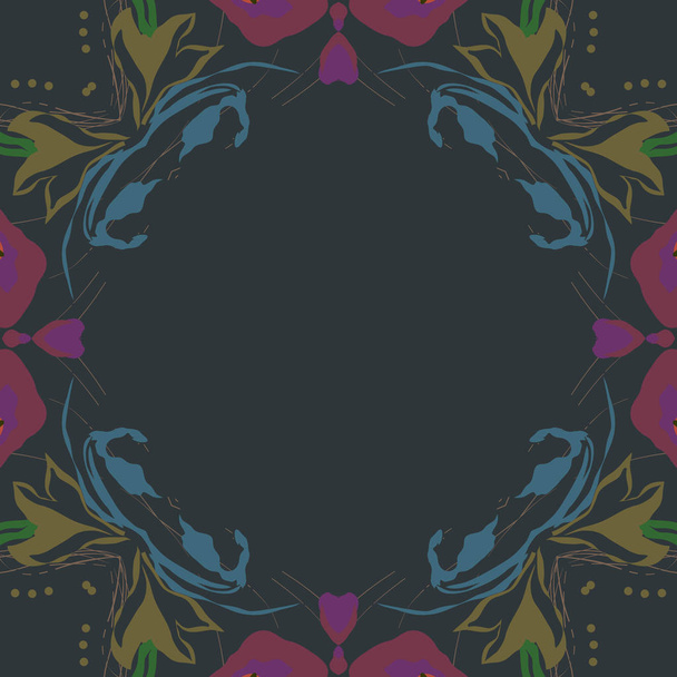 Circular seamless pattern with floral motif, copy space - Vektor, obrázek
