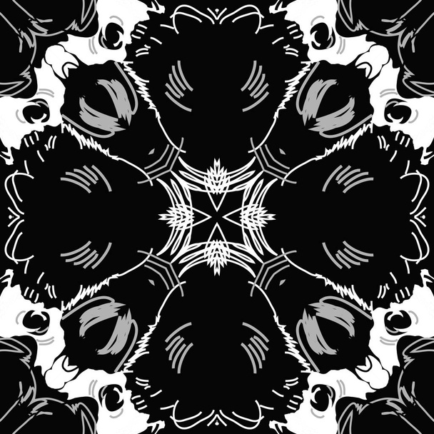 black abstract vector illustration of seamless pattern background - Vector, imagen