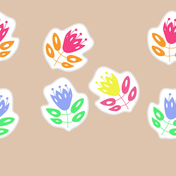 seamless pattern with colorful flowers - Вектор, зображення