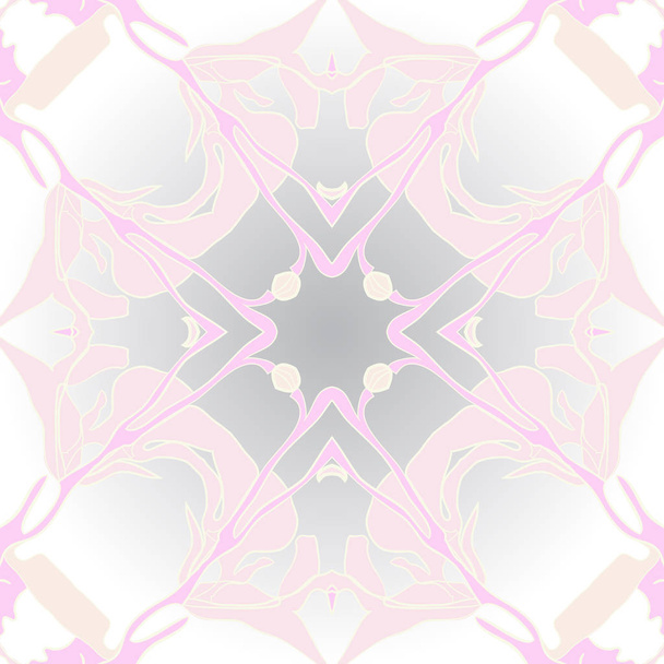 Circular seamless pattern of floral motif, flowers, leaves. - Vektor, obrázek