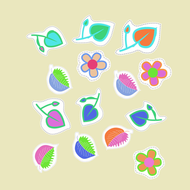 motif artistique sans couture avec des fleurs et des feuilles colorées
 - Vecteur, image