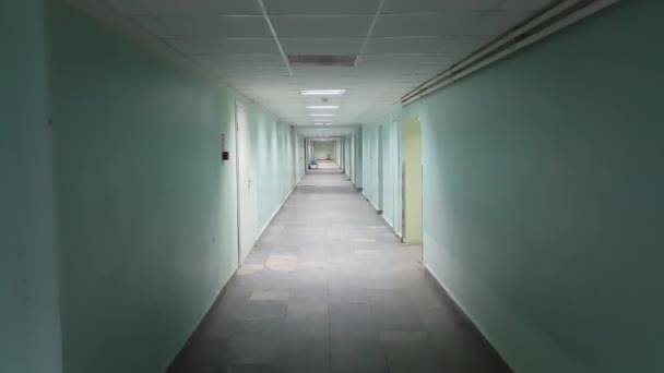 A Steadicamnél shot a zöld folyosó egy kőpadló - Felvétel, videó