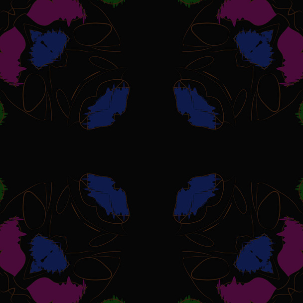 Циркулярный бесшовный рисунок с цветочным мотивом, копировальное пространство
 - Вектор,изображение