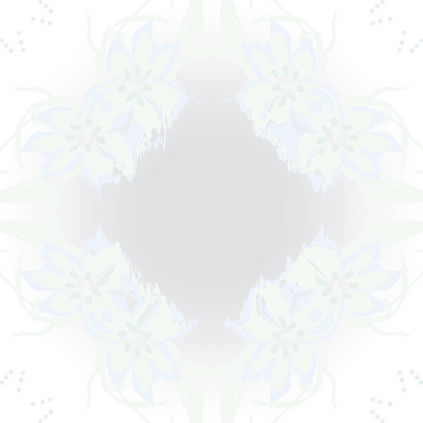 Circular  seamless pattern of  floral garland, flowers, spots, s - Vector, Imagen