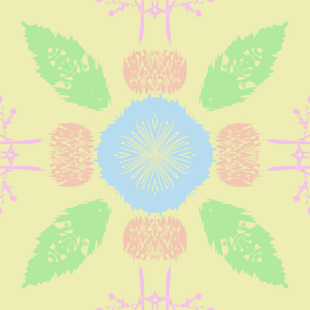 Circular seamless pattern with floral motif, copy space - Vektor, kép