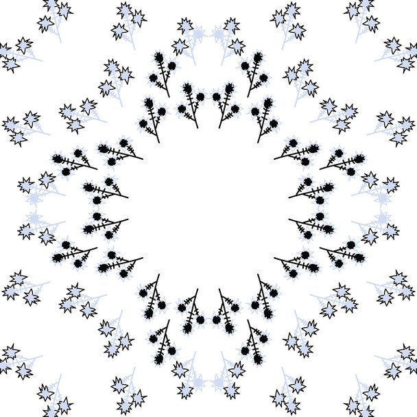 kreisförmiges nahtloses Muster mit floralem Motiv, Kopierraum - Vektor, Bild