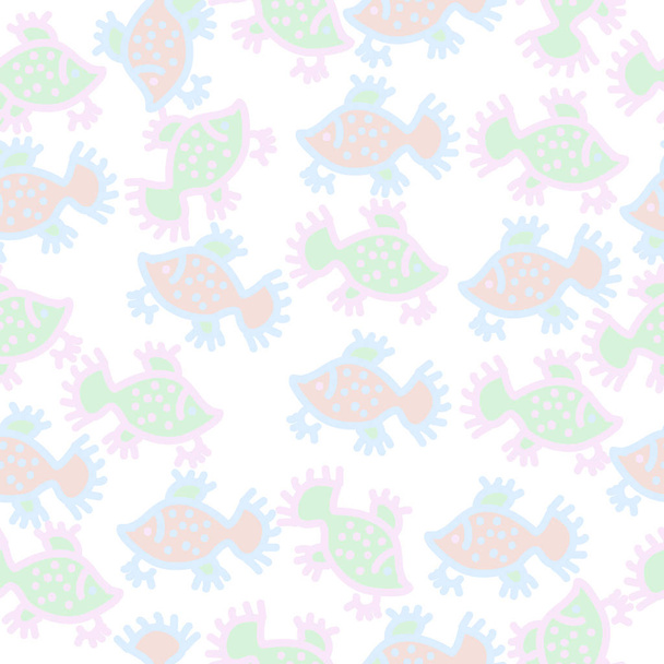 Abstract seamless pattern of simple fish ornament - Vektör, Görsel