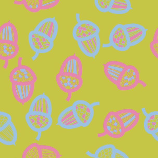 colored abstract simple acorns pattern - Вектор, зображення