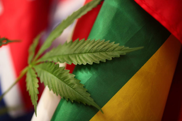 юридична концепція марихуани. Медичний прапор канабісу фон
 - Фото, зображення
