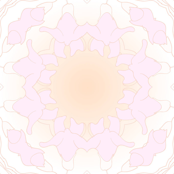 Circular seamless pattern of floral motif  - Vektör, Görsel