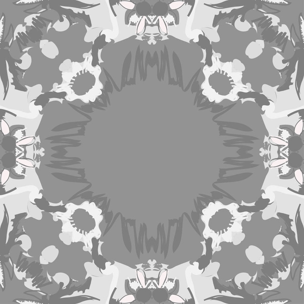 Circular seamless pattern with floral motif, copy space - Vecteur, image