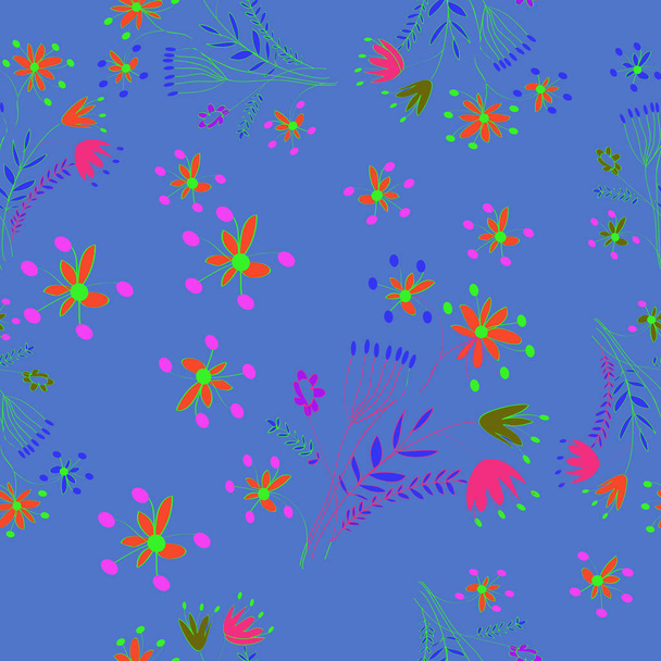 Seamless pattern of abstract simple floral background - Vector, afbeelding