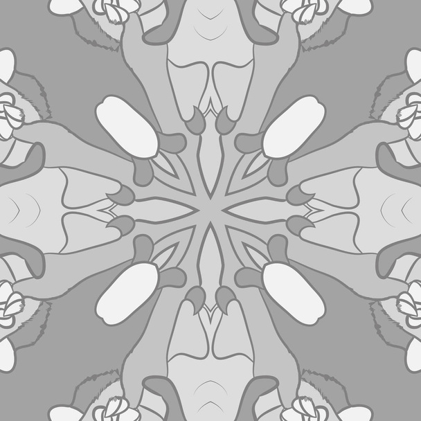 Circular seamless pattern with floral motif, copy space - Wektor, obraz