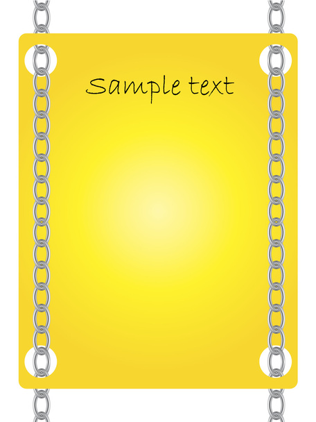 Card hanging on two chains - Vector, imagen