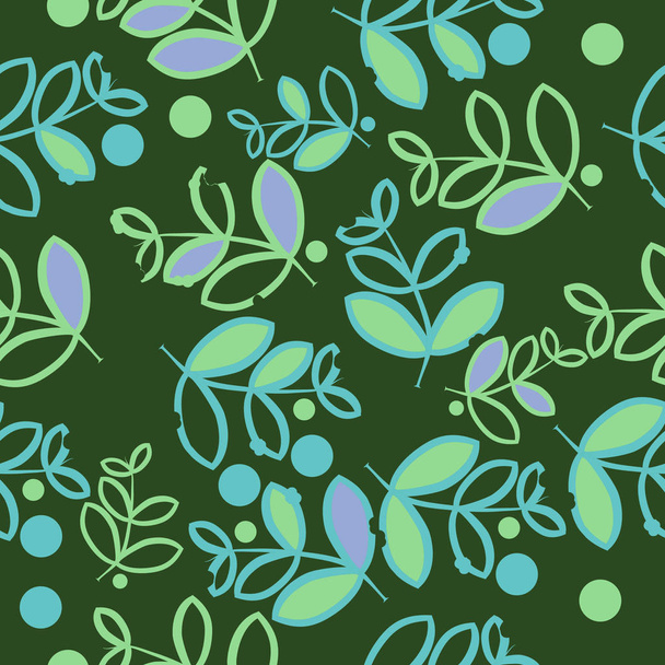 Seamless pattern of abstract simple branches and leaves - Vettoriali, immagini