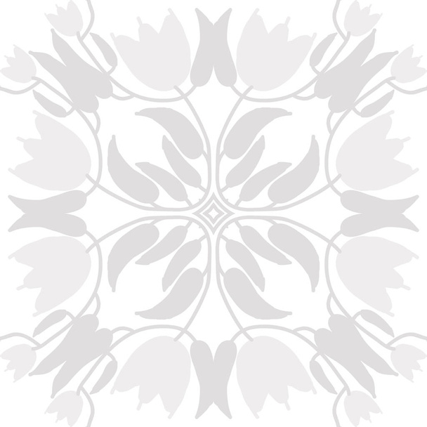 Circular seamless pattern of floral motif with flowers   - Wektor, obraz
