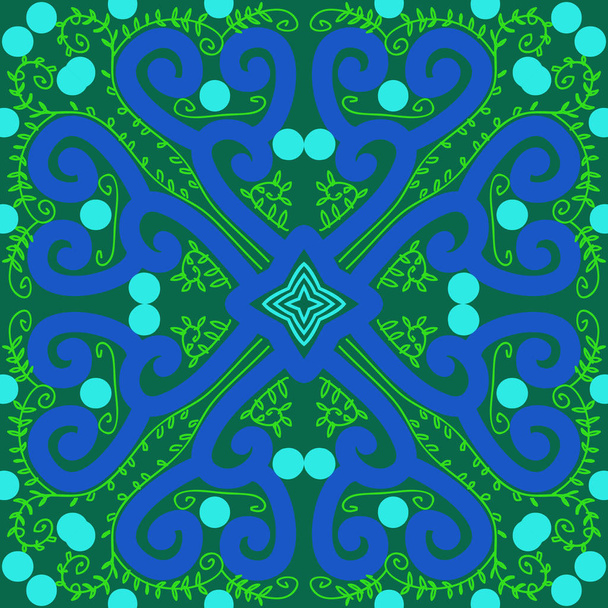Circular seamless pattern of delicate floral motif  - Vector, afbeelding