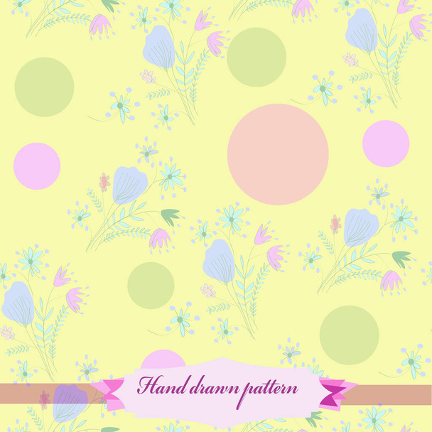 Seamless pattern of floral motif, vector illustration - Vektör, Görsel