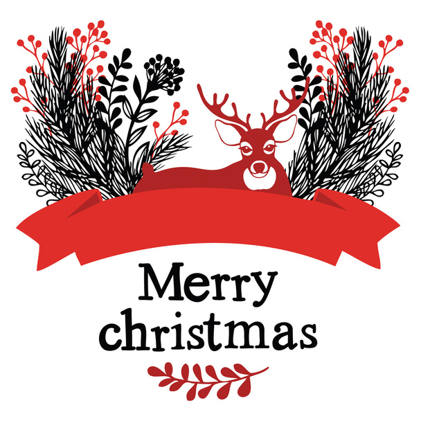 Christmas deer design card - Вектор, зображення