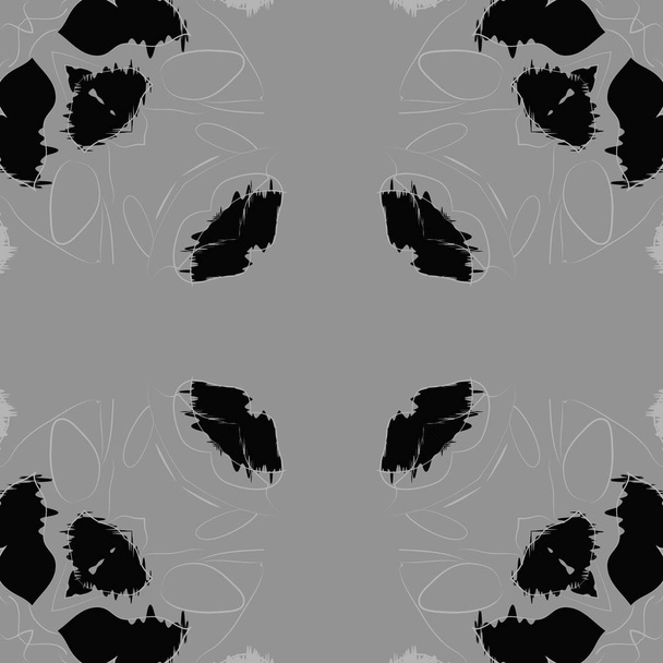 Circular seamless pattern with floral motif, copy space - Vecteur, image
