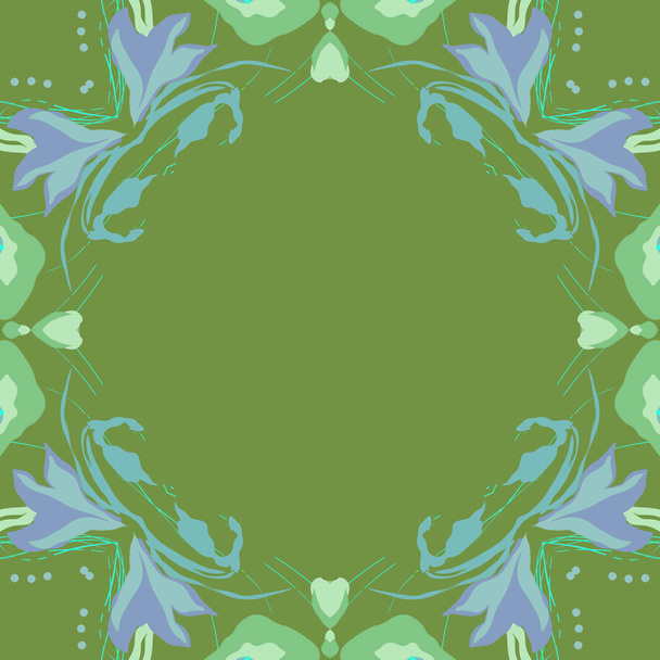 Circular seamless pattern of floral motif with copy space  - Vektor, obrázek