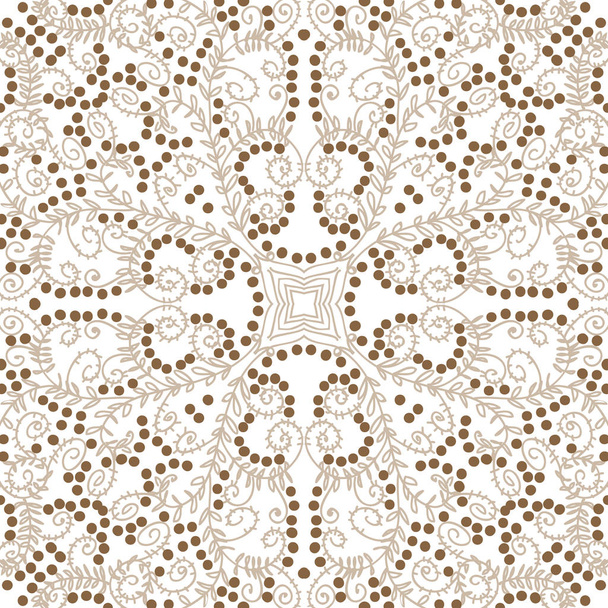 Циркулярный бесшовный рисунок восточного мотива со спиралями
  - Вектор,изображение
