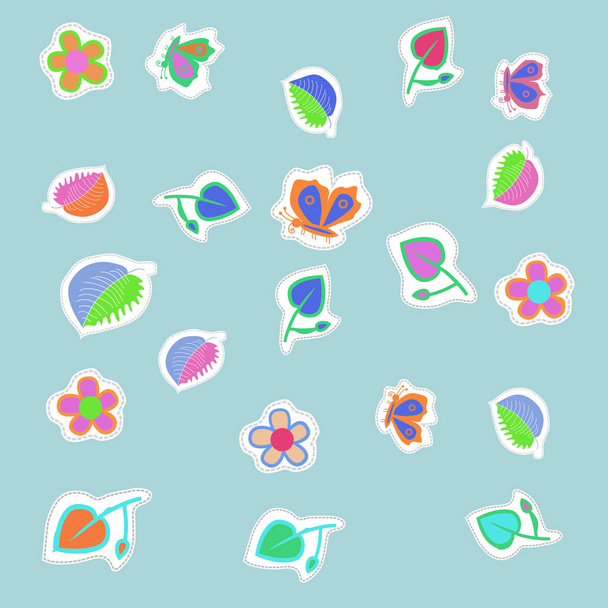 Seamless pattern of abstract simple floral ornament - Vector, Imagen