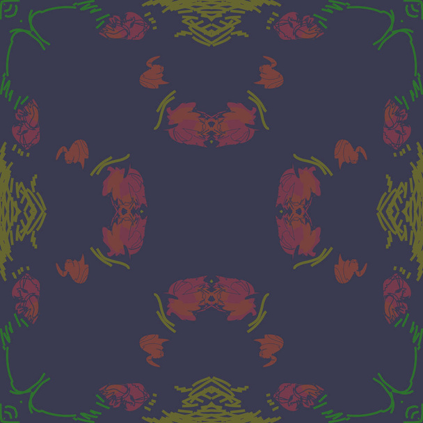 Circular seamless pattern of floral motif  - ベクター画像