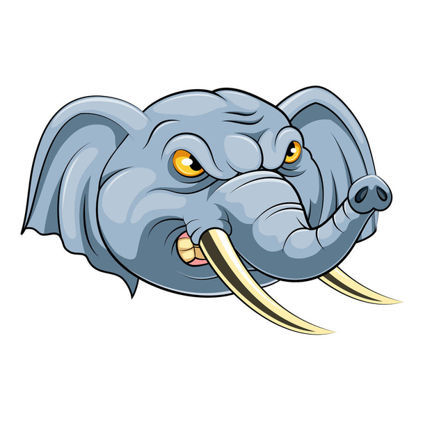 Mascote Cabeça de um elefante
 - Vetor, Imagem