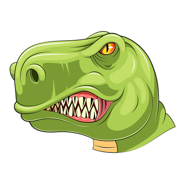 Зеленый талисман головы тираннозавра
 - Вектор,изображение