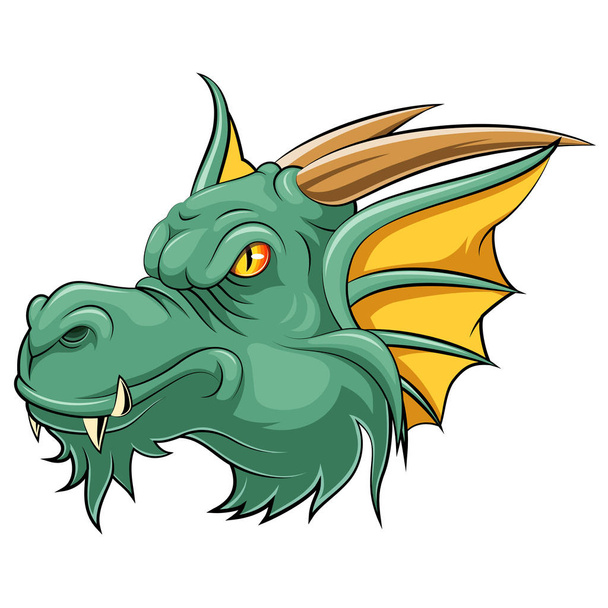 Cabeza de mascota de un dragón
 - Vector, imagen