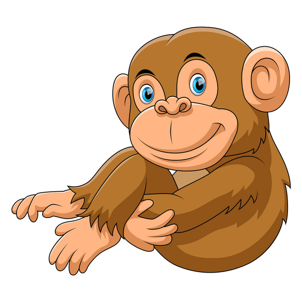 macaco sentado desenhos animados
 - Vetor, Imagem