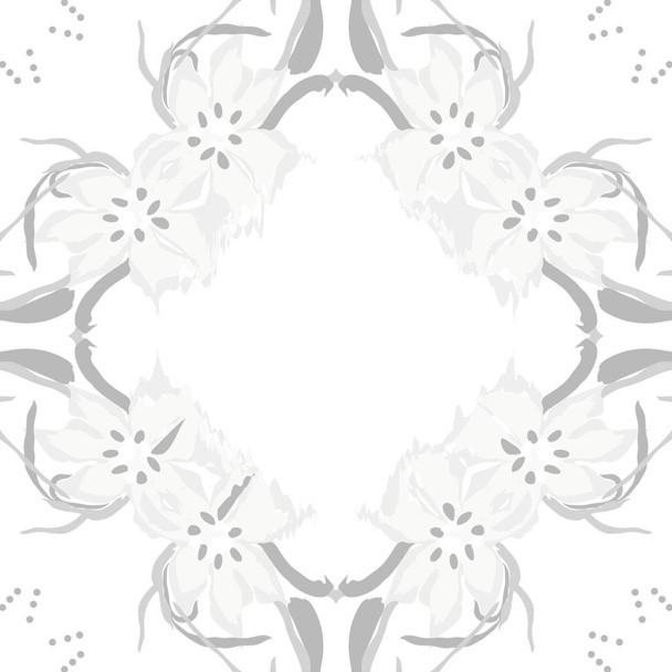Circular  seamless pattern of  floral garland, flowers, spots, s - Вектор, зображення