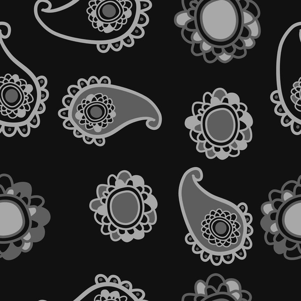 Seamless abstract pattern with paisley ornament - Вектор,изображение
