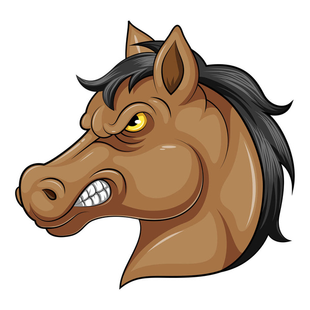 Mascot Head of an angry horse - Vector, Image