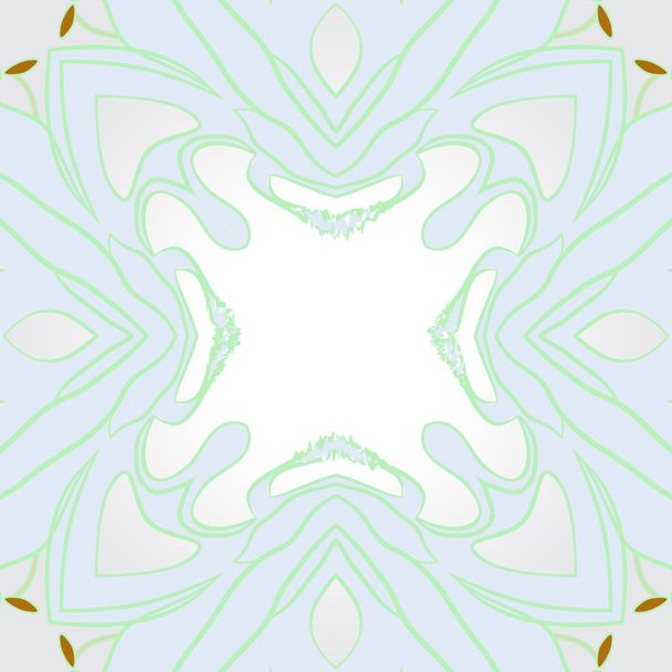 Circular  seamless pattern of stylized flower,stamens, stripes, spots, wave, copy space.  - Vettoriali, immagini
