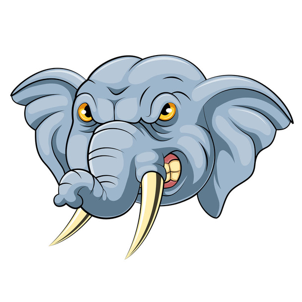 Mascot Head of an angry elephant - Vektori, kuva
