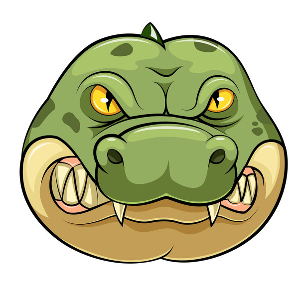 Krokodil wilde dier hoofd mascotte - Vector, afbeelding