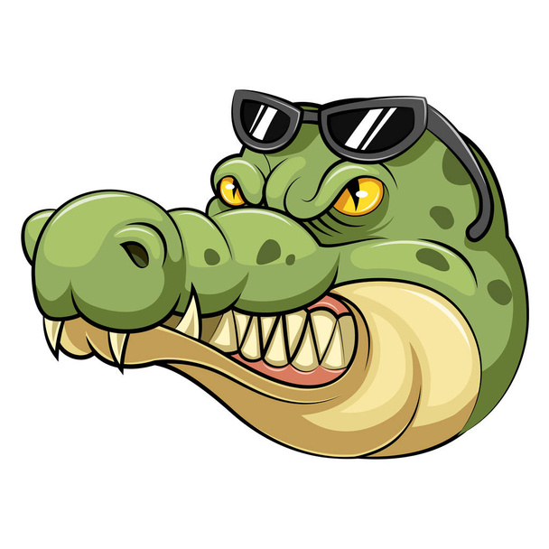 Hoofd van een krokodil cartoon - Vector, afbeelding