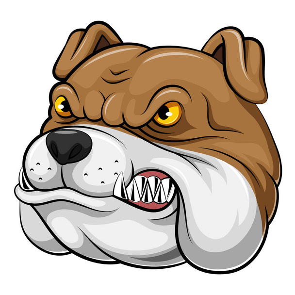 Cabeza de una caricatura bulldog
 - Vector, imagen